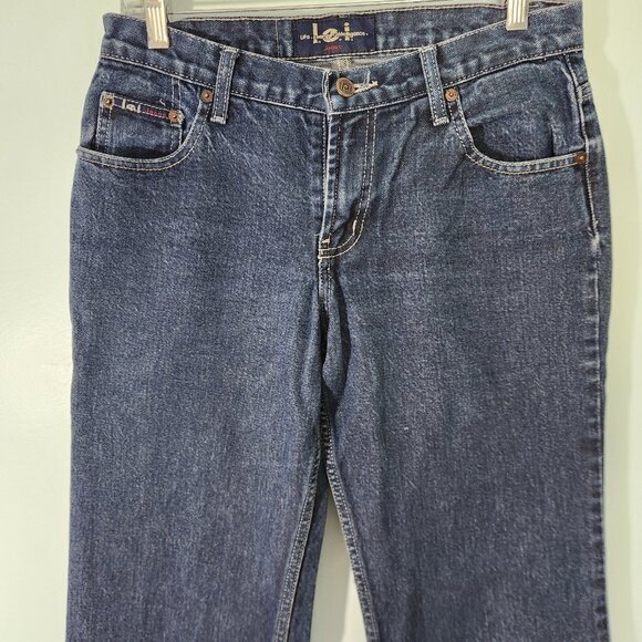 VTG Y2K LEI Flare Jeans Boot Cut Button Fly Bell Bottoms Juniors 9 30x30 EUC - Picture 2 of 12